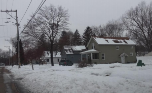 Snowy house in the winter Snowy house in the winter