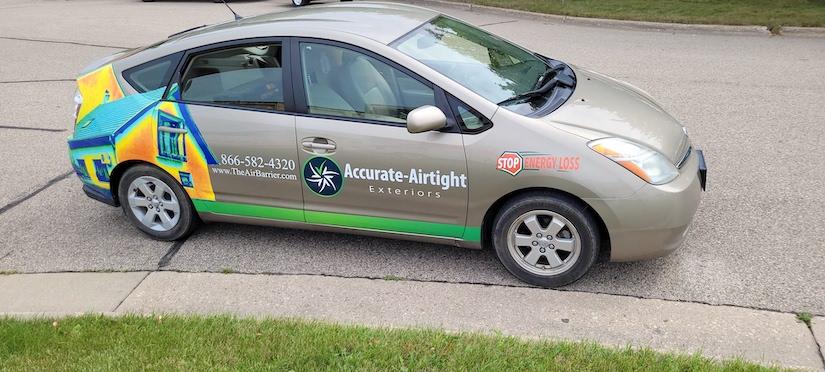 Accurate-Airtight Exteriors Energy Audit Car