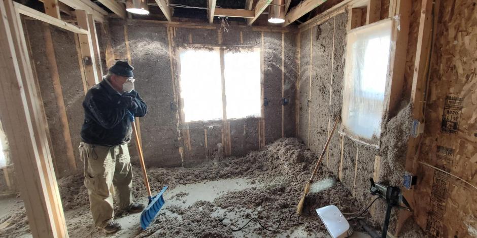 Cellulose Wall Spray Insulation Cellulose Wall Spray Insulation Work In-Progress