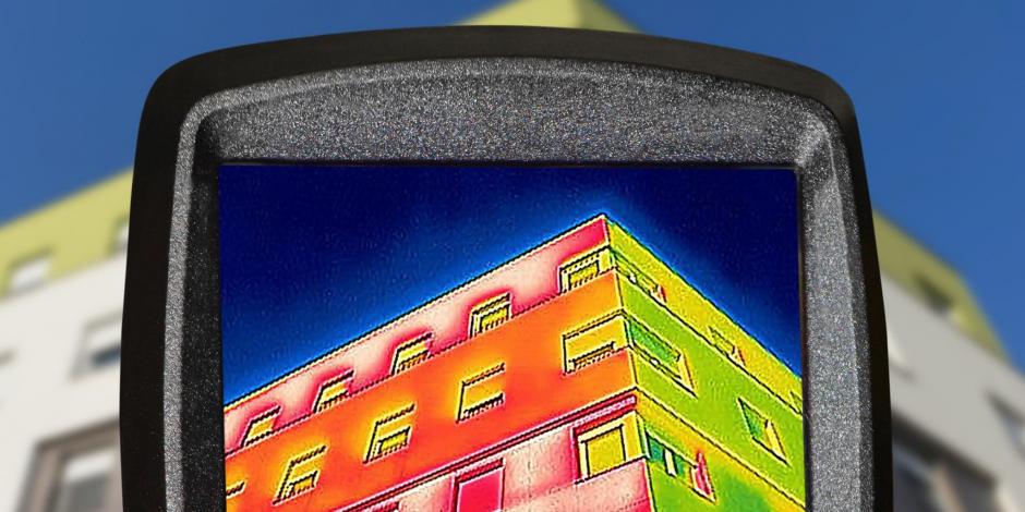Thermal Camera Recording Heat Loss of Residential Building