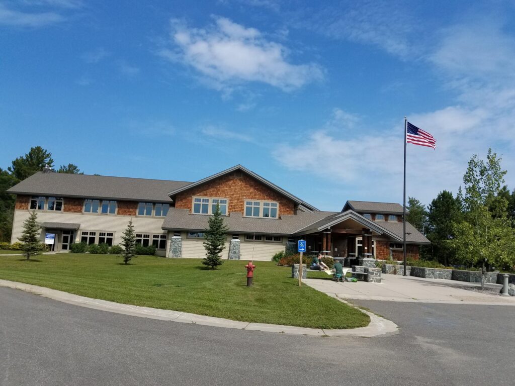 USFS building ready for blower door test.