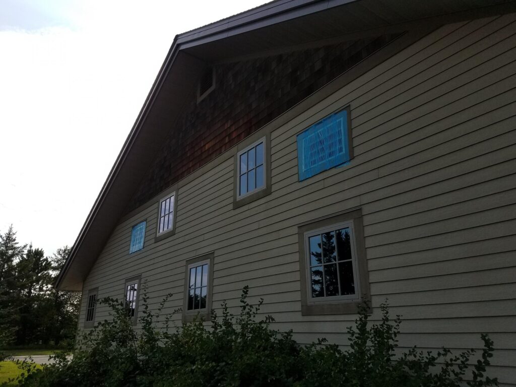 One or two blower doors are used to test smaller apartment buildings.