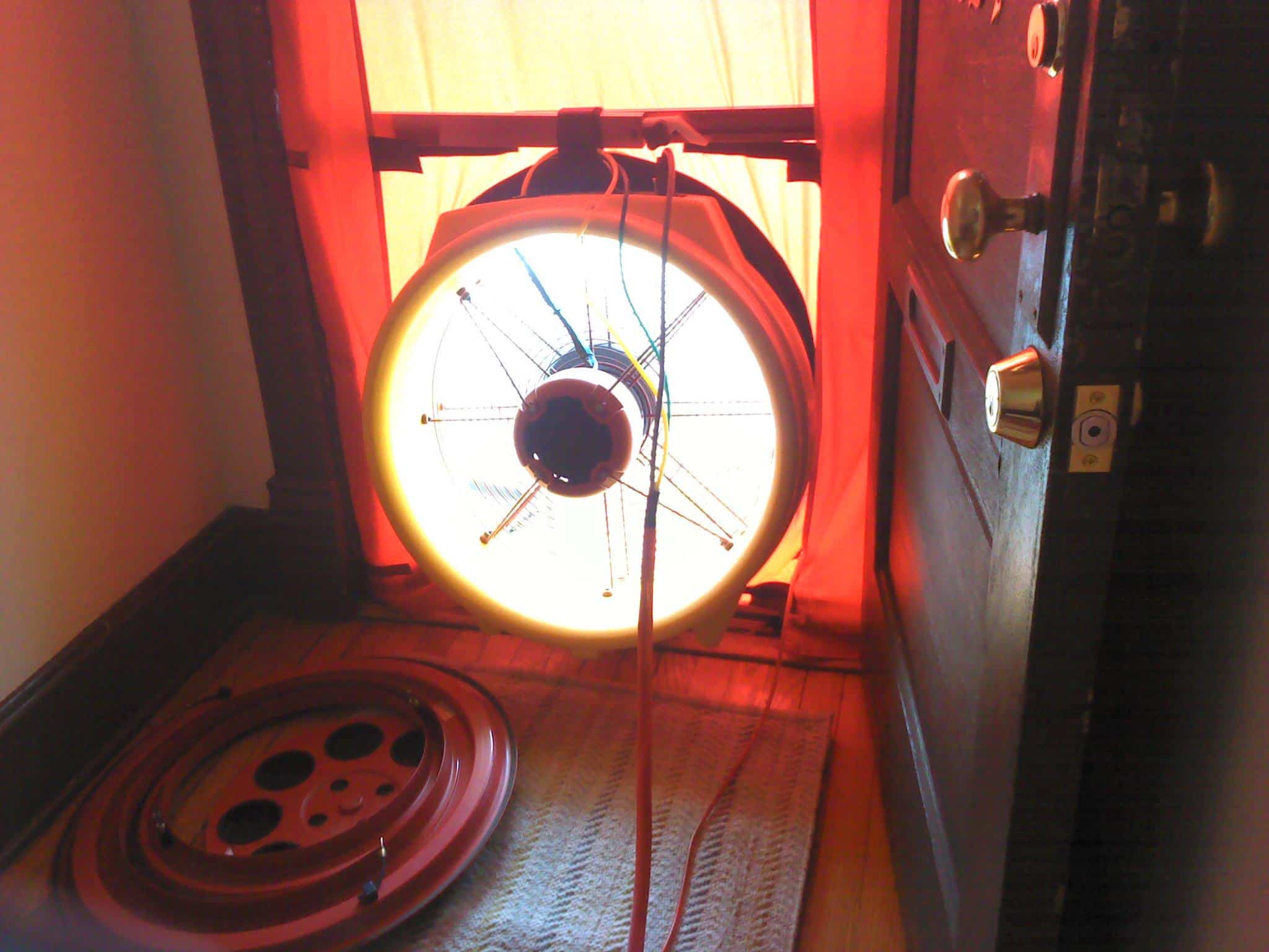 blower door in a residential home