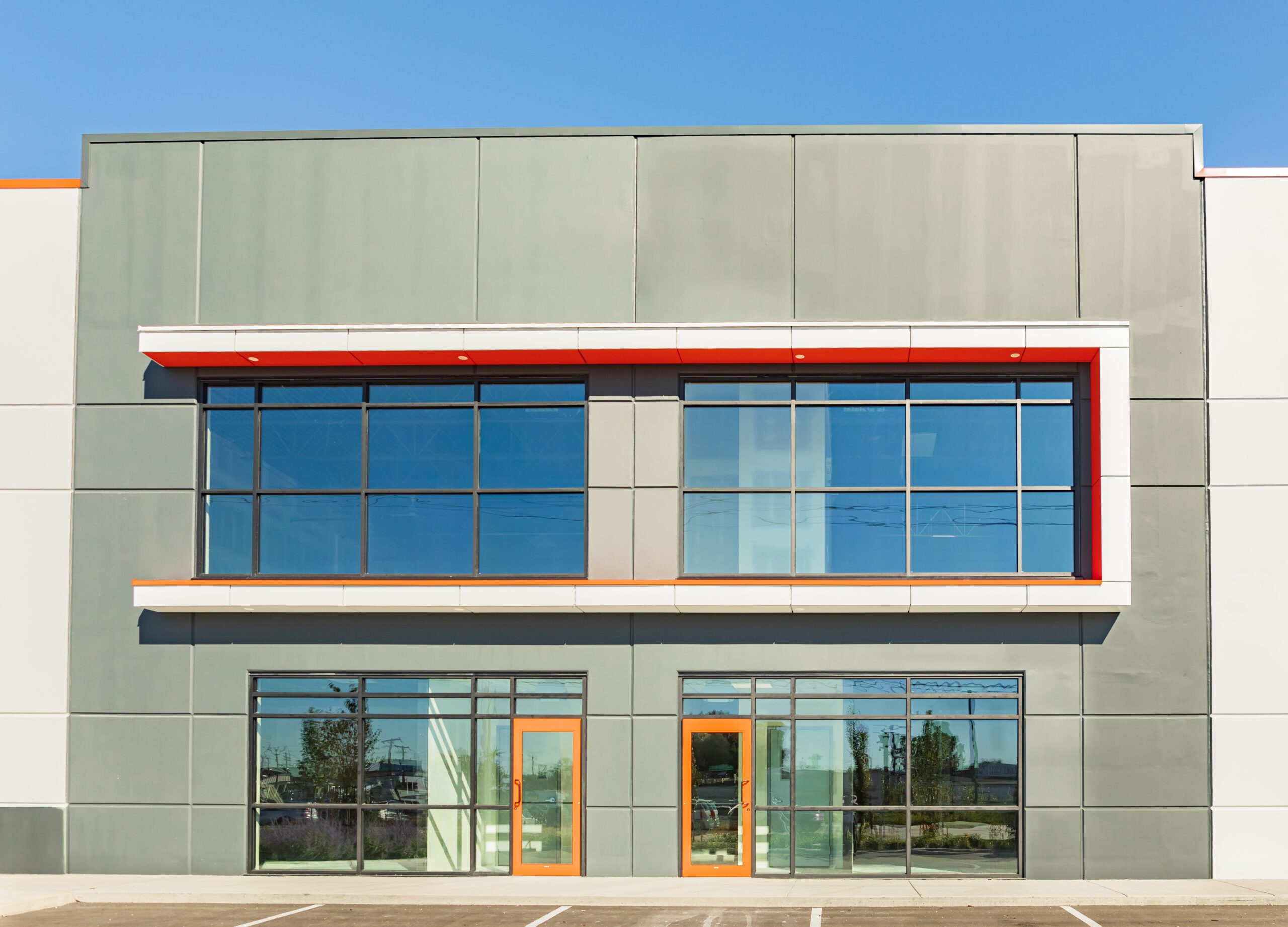 A building storefront prepped for static testing.