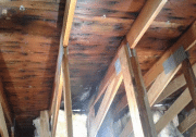 Rafters in attic