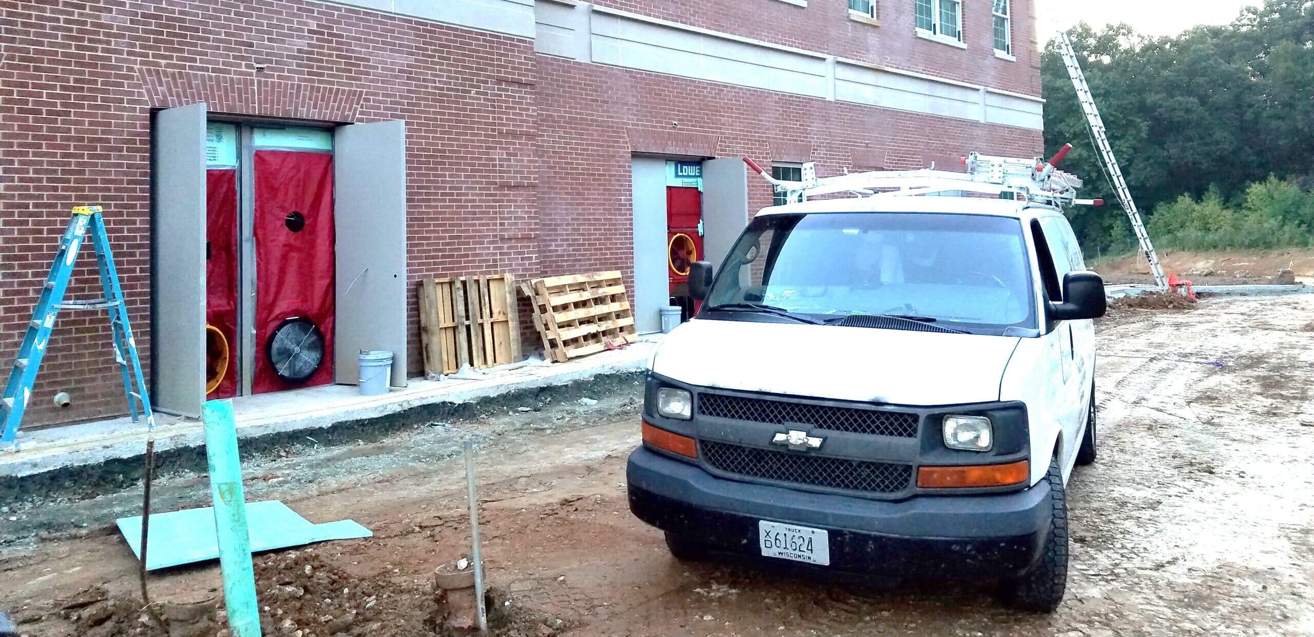 Work vehicle at Multi-family building