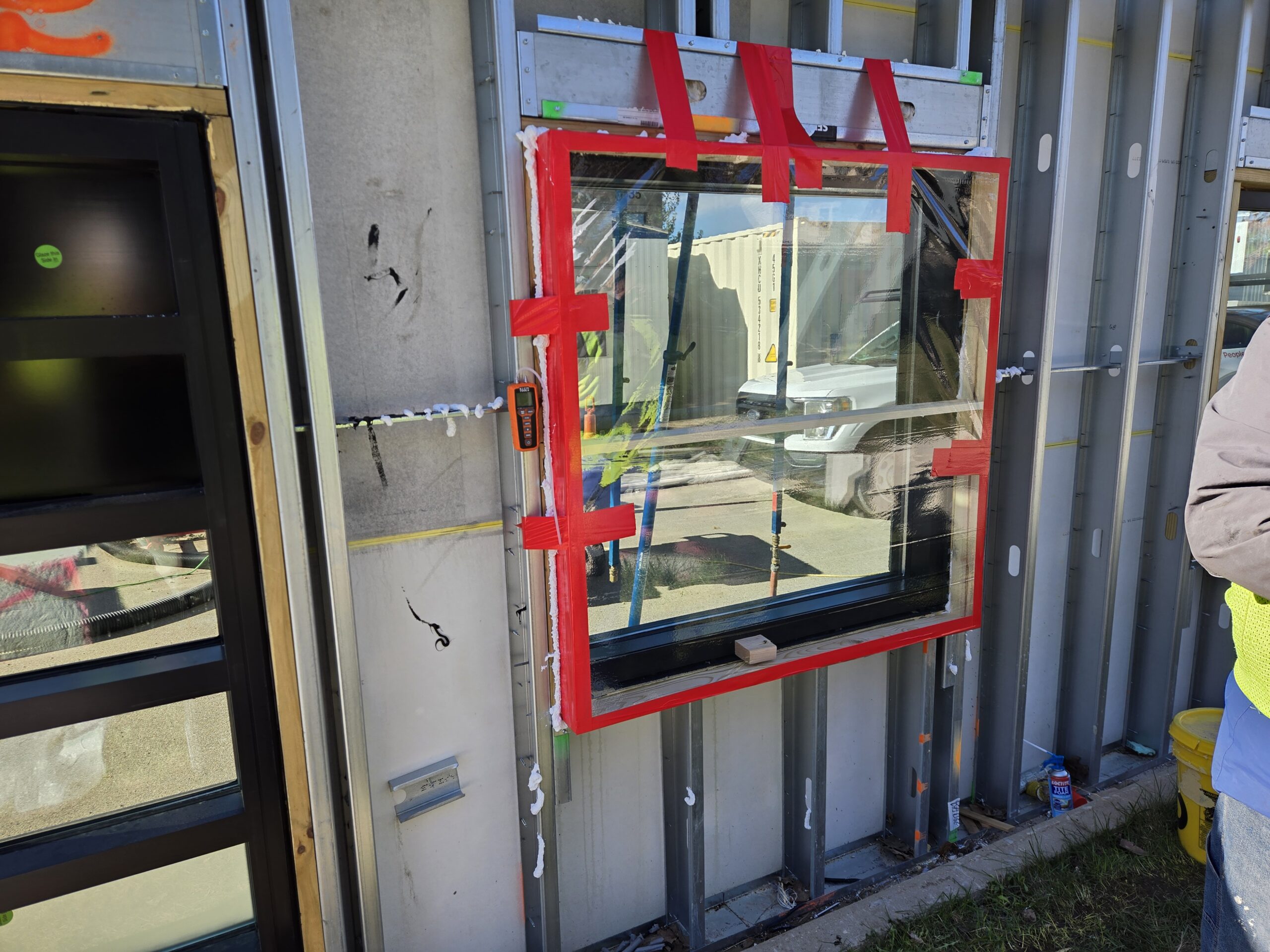 Mockup for static testing of a wall assembly.