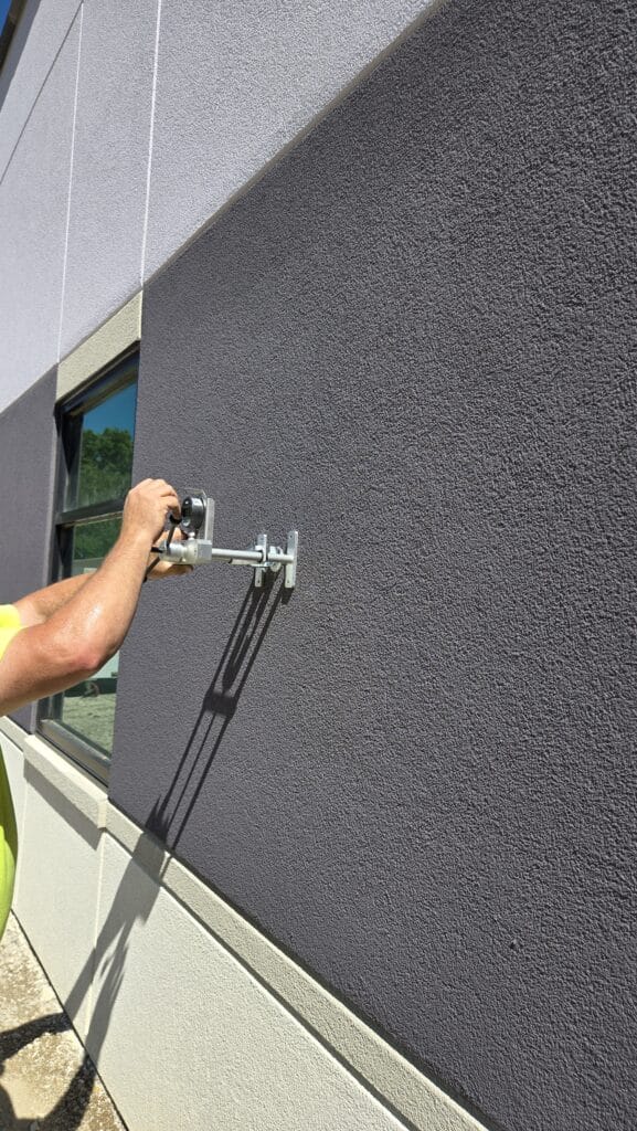 Static testing of a wall assembly.