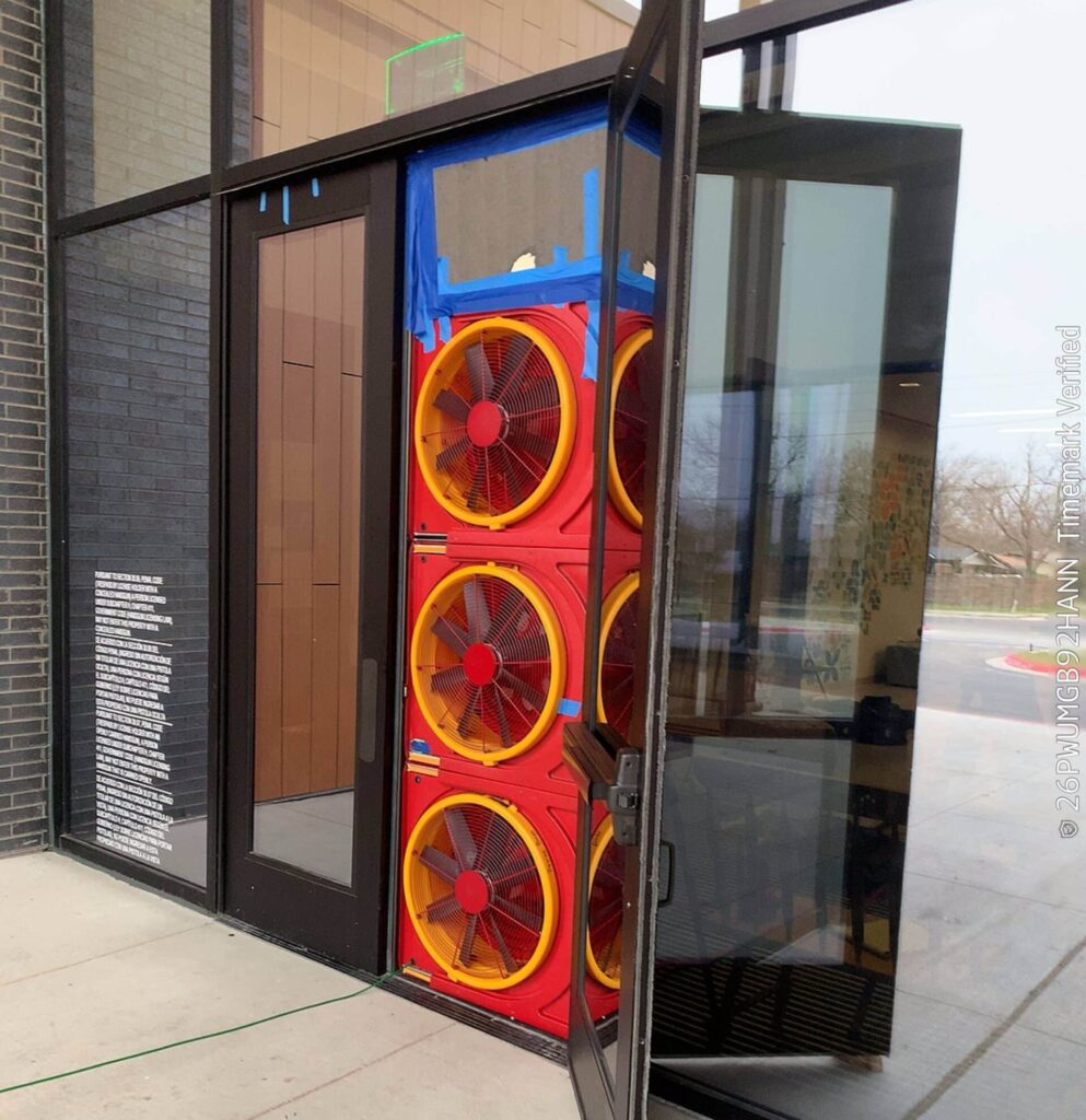 Blower Door Test In Commercial Building