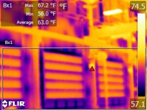 Interior infrared camera image of a commercial building.
