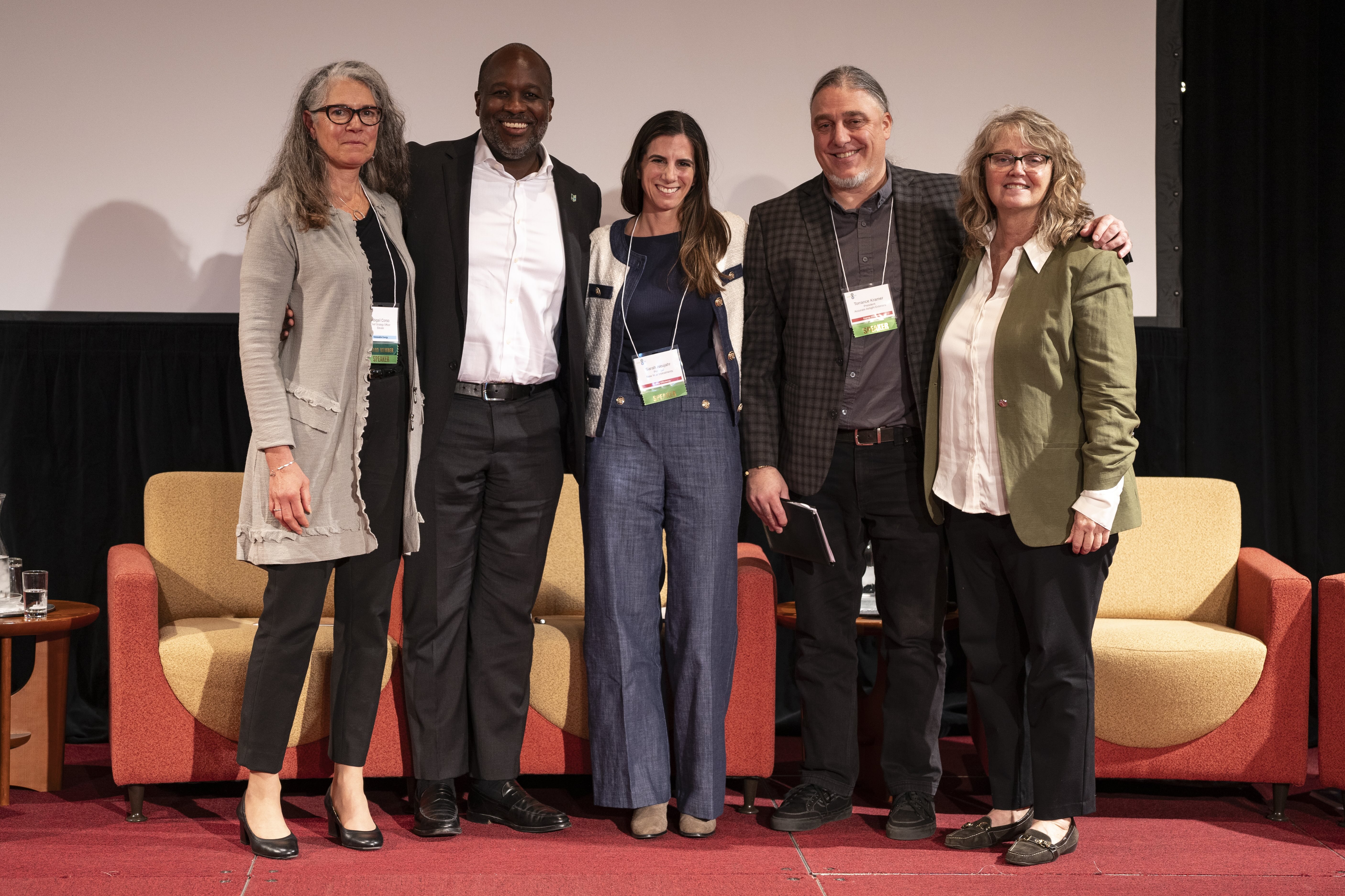 Torrance Kramer of Accurate-Airtight Exteriors with panel at sustainability event.