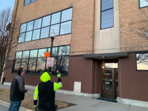 Exterior inspection and infrared camera scan of a commercial building.