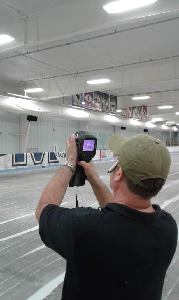 Infrared camera in use at ice arena test project.