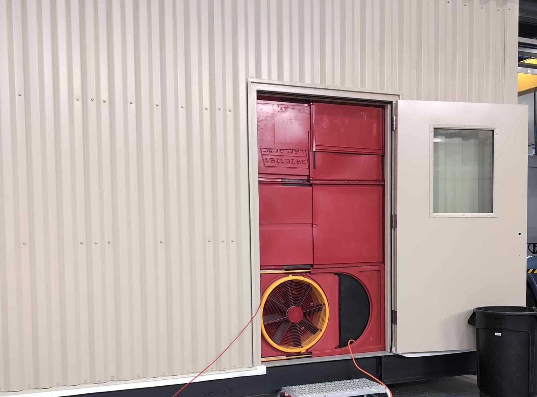 Blower Door Set-Up In E-House